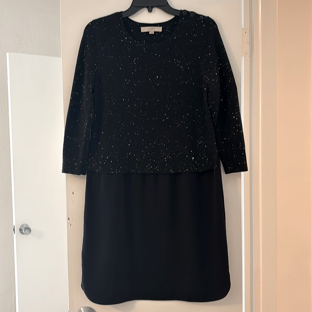 Black one piece sweater shirt dress